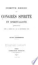 Compte rendu du Congrès spirite et spiritualiste international, 1889, 1900