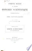 Compte rendu du troisième Congrès scientifique international des catholiques tenu à Bruxelles du 3 au 8 septembre 1894