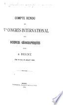 Compte rendu du Vme Congrès International des Sciences Géographiques