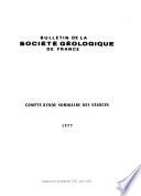 Compte rendu sommaire des séances de la Société géologique de France