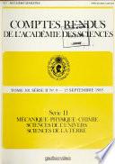 Comptes rendus de l'Académie des sciences