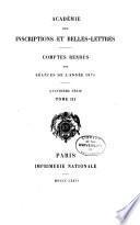 Comptes rendus des séances - Académie des inscriptions & belles-lettres