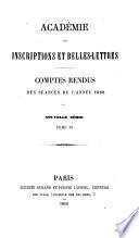 Comptes rendus des séances - Académie des inscriptions & belles-lettres