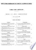 Comptes rendus des séances de l'Académie des sciences
