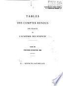 Comptes rendus des séances de l'Académie des sciences