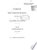 Comptes rendus des séances de l'Académie des sciences