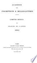 Comptes rendus des séances de l'année - Académie des inscriptions et belles-lettres