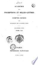 Comptes rendus des séances de l'année - Académie des inscriptions et belles-lettres