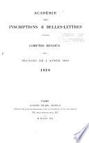 Comptes rendus des séances de l'année ...
