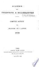 Comptes rendus des séances de l'année ...