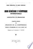 Comptes rendus des séances de la conférence
