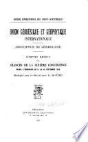 Comptes rendus des séances de la conférence
