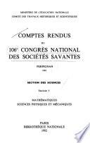 Comptes rendus du ... Congrès national des sociétés savantes