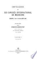 Comptes-rendus du XII Congrès international de médecine