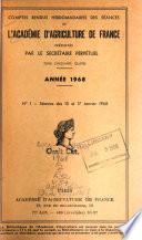 Comptes rendus hebdomadaires des séances de l'Académie d'agriculture de France