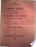 Comptes rendus hebdomadaires des séances de l'Académie des Sciences