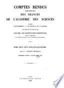 Comptes rendus hebdomadaires des séances de l'Académie des sciences