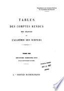 Comptes rendus hebdomadaires des séances de l'Académie des sciences