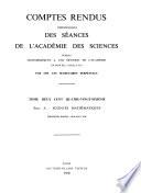 Comptes rendus hebdomadaires des séances de l'Académie des Sciences