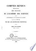 Comptes rendus hebdomadaires des séances de l'Académie des sciences
