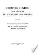 Comptes rendus hebdomadaires des séances de l'Académie des sciences