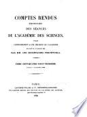 Comptes rendus hebdomadaires des séances de l'Académie des sciences