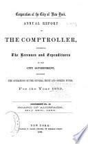 Comptroller's Annual Report of the Revenues and Expenditures