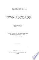Concord Town Records, 1732-1820