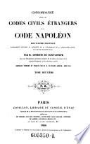 Concordance Entre Les Codes Civiles Etrangeres Et Le Code Napoleon
