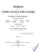 Concordance entre les Codes Civiles Etrangeres et le Code Napoléon