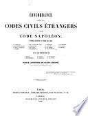 Concordance entre les codes civils etrangers et le code Napoleon