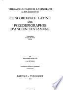 Concordance latine des pseudépigraphes d'ancien testament