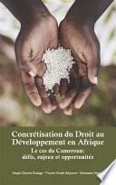 Concrétisation du Droit au Développement en Afrique – Le Cas du Cameroun: Défis, Enjeux et Opportunités
