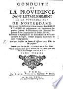 Conduite de la Providence dans l'Établissement de la Congregation de Notre Dame