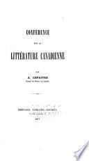 Conférence sur la littérature canadienne