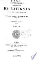 Conférences du Rév. Père de Ravignan de la Compagnie de Jésus
