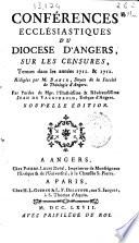 Conférences ecclésiastiques du Diocese d'Angers, sur les censures