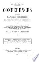 Conférences faites aux matinées classiques du Théâtre National de l'Odéon