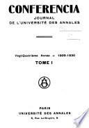 Conferencia. Les Annales. Journal de l'Universite des annales