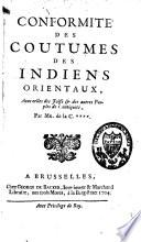 Conformité des coutumes des Indiens orientaux