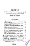 Congo : Algemeen tiidschrift van de Belgische Kolonje