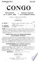 Congo; revue générale de la colonie belge, algemeen tijdschrift van de belgische kolonie