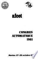 Congrès Automatique 1981