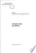 Congrès des Pouvoirs Locaux et Régionaux de l'Europe Compte rendu des débars 4è Session (35 juin 1997)