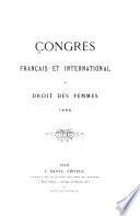 Congrès français et international du droit des femmes