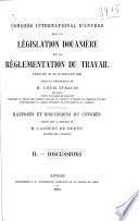 Congrès international d'Anvers sur la législation douanière et la réglementation du travail tenu du 16 au 21 juillet 1894