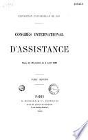 Congrès international d'assistance tenu du 28 juillet au 4 août 1889