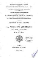 Congrès international de la propriété artistique tenu à Paris du 18 au 21septembre