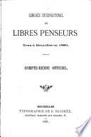 Congrès international de libres penseurs, tenu à Bruxelles en 1880