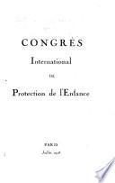 Congrès international de protection de l'enfance, Paris juillet 1928